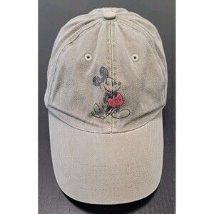Mickey Mouse Disney Parks Distressed Green Adjustable Strapback Hat